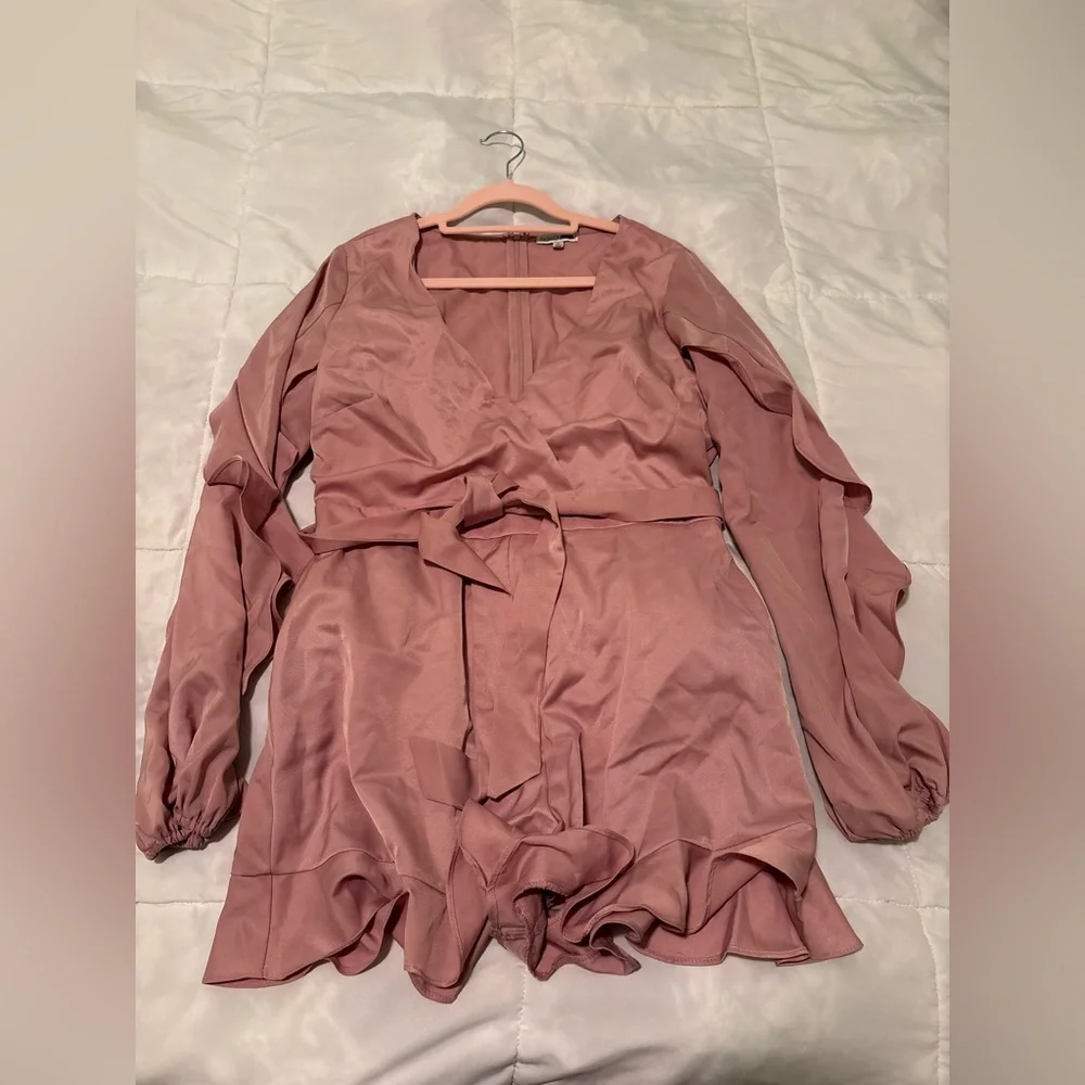 Pink Ruffled Mini Romper - Picture 7 of 7